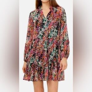 Vince Camuto Women's Lightweight Three Tier Floral Mini Fashion Dress size Small